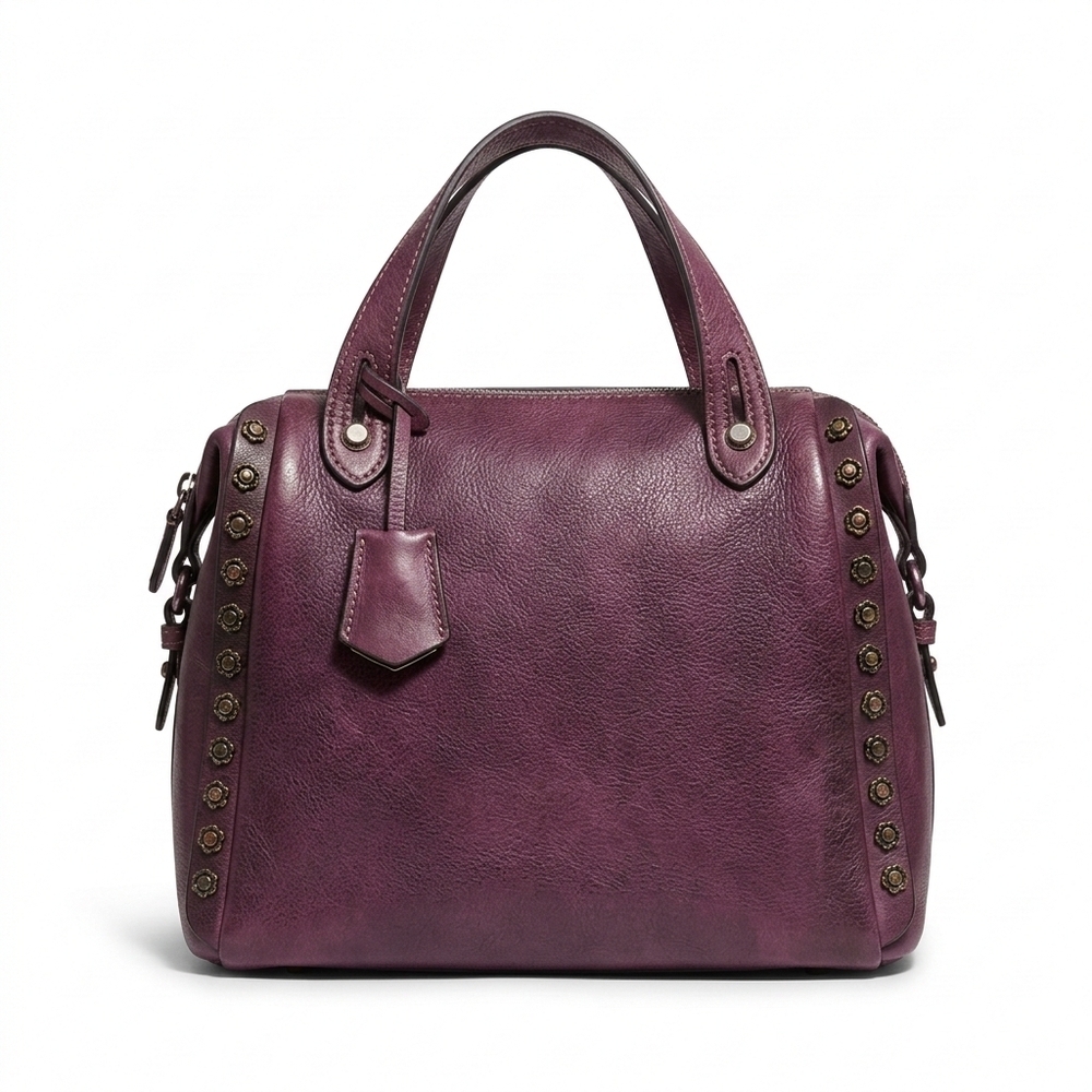 ❌❌SOLD❌❌ Vintage Genuine Italian Leather Purple Bag with Crossbody Strap